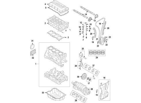 2014 Kia Sportage Engine Parts, Mounts, Cylinder Head & Valves, Camshaft & Timing, Variable Valve Timing, Oil Pan, Oil Pump, Balance Shafts, Crankshaft & Bearings, Pistons, Rings & Bearings Engine Mounting Bracket Assembly Diagram for 218102S700