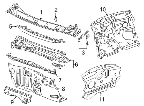 2018 Chevrolet Bolt EV Cowl Insulator Diagram for 42465828