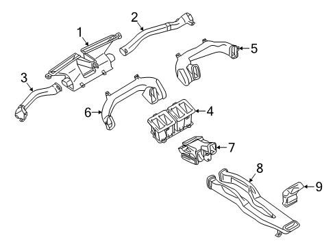 2017 Infiniti QX50 Ducts Nozzle-Defrostor Diagram for 27800-1BA0A