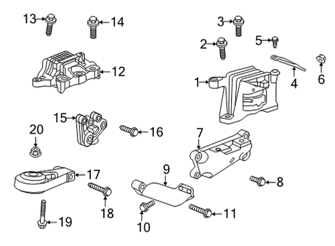 2020 Buick Encore GX Engine & Trans Mounting Mount Support Diagram for 60002825