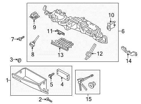 2019 Genesis G90 Glove Box Stopper-Glove Box Diagram for 84523-D2000-4X