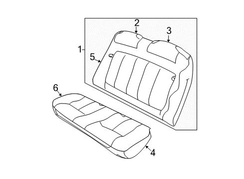 2003 Dodge Neon Rear Seat Components Rear Seat Cushion Diagram for XL391DVAA
