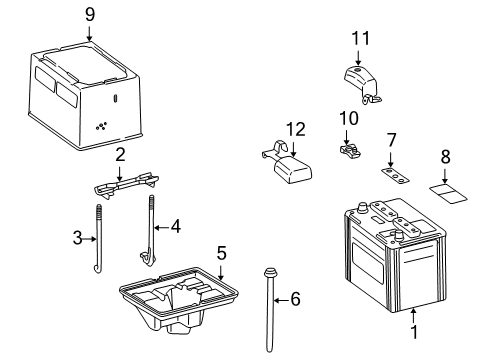 2001 Lexus LS430 Battery Plate, Battery Diagram for 28898-62010