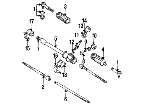 1990 Geo Metro Steering Column & Wheel, Steering Gear & Linkage Cylinder-Steering Column Lock Diagram for 96065481