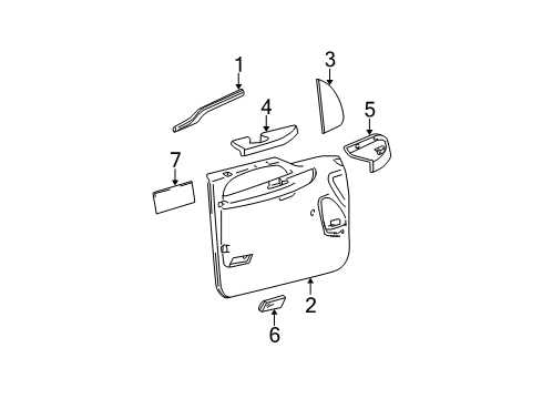 1999 Ford F-350 Super Duty Interior Trim - Front Door Armrest Diagram for F81Z-2524140-AAC