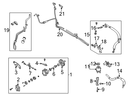 2003 Nissan Maxima Powertrain Control Bracket-Reservoir Tank Diagram for 49190-2Y00A