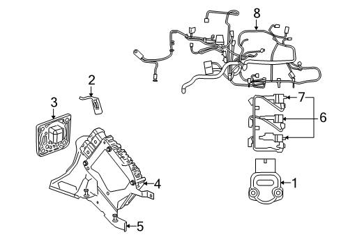 2002 Dodge Stratus Ignition System Engine Controller Module Diagram for R4896780AC