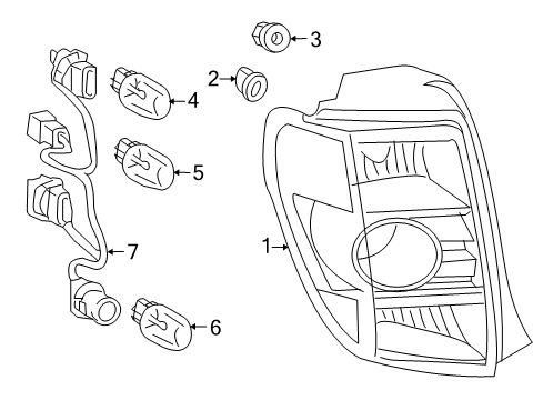 2013 Scion xD Bulbs Tail Lamp Assembly Diagram for 81561-52620