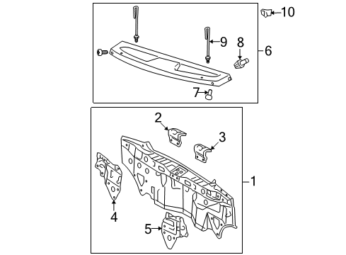 2007 Toyota Yaris Rear Body Support Diagram for 64306-52020