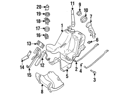 1997 Nissan 240SX Senders Band Assy-Fuel Tank Mounting Diagram for 17406-65F00