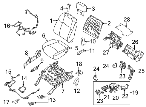 2015 Nissan Murano Power Seats Harness-Occupant Sensor Diagram for 98854-3KG7A
