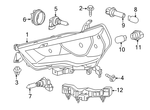 2014 Toyota 4Runner Headlamps Composite Assembly Diagram for 81170-35530