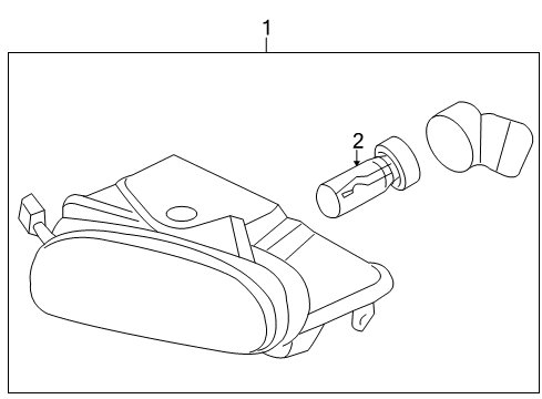 2007 Hyundai Entourage Fog Lamps Front Driver Side Fog Light Assembly Diagram for 92201-4J000