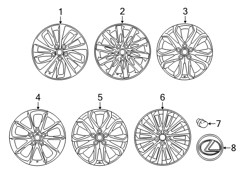 2020 Lexus LS500h Wheels Wheel, Disc Chrome P Diagram for 4261A-50230