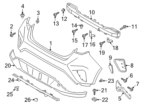 2019 Hyundai Veloster Rear Bumper Lamp Assembly-Rear Reflex Reflector, LH Diagram for 92405-J3000