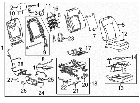 2014 Buick LaCrosse Passenger Seat Components Seat Cushion Pad Diagram for 90803724