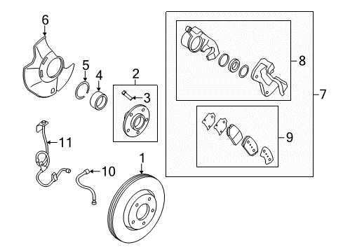 2015 Kia Optima Brake Components Front Brake Assembly, Left Diagram for 581104C200