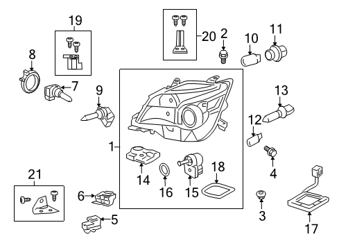2012 Lexus GX460 Headlamps Headlamp Unit With Gas, Right Diagram for 81145-60E91