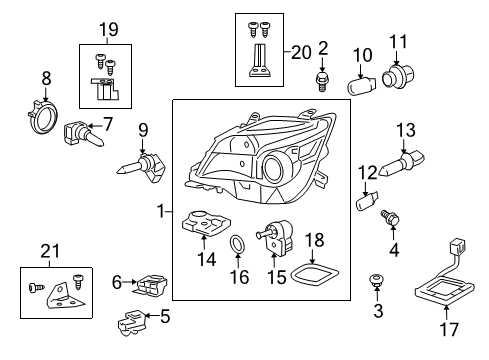 2012 Lexus GX460 Headlamps Headlamp Unit Assembly, Left Diagram for 81170-60E41