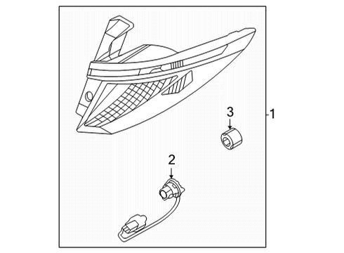 2022 Hyundai Tucson Tail Lamps LAMP ASSY-REAR COMB OUTSIDE, LH Diagram for 92401-CW100