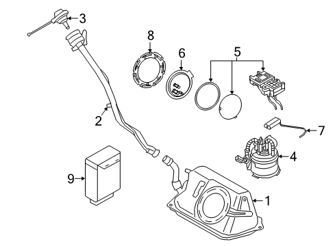 2018 BMW i3s Fuel System Components Rubber Element Diagram for 16117303942