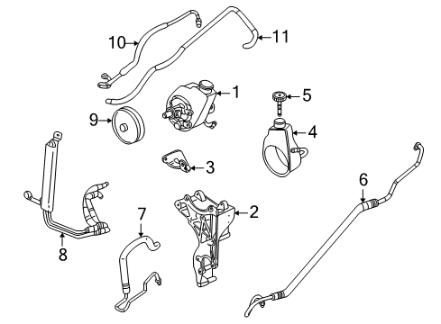 2004 Hummer H2 P/S Pump & Hoses, Steering Gear & Linkage Cooler Kit, P/S Fluid Diagram for 26095266