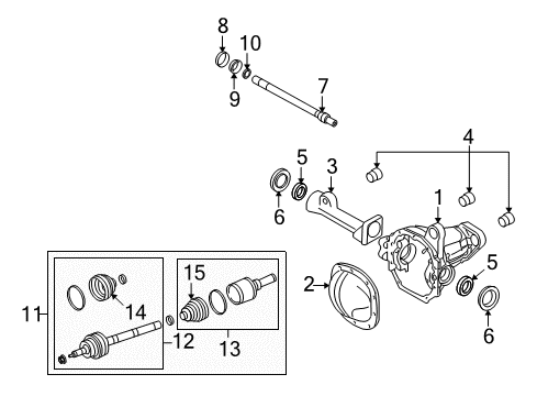 2016 Lincoln Navigator Carrier & Front Axles Axle Assembly Diagram for GL7Z-3A428-A