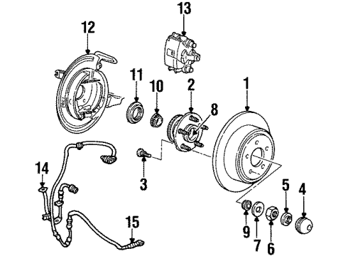 1998 Ford Windstar Rear Brakes Caliper Assembly Diagram for F58Z-2552-D