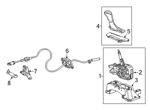 2017 Chevrolet Malibu Center Console Control Cable Bracket Diagram for 22999770