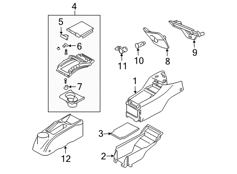 2004 Honda Civic Center Console Lock *NH167L* (GRAPHITE BLACK) Diagram for 77236-S5T-A01ZA