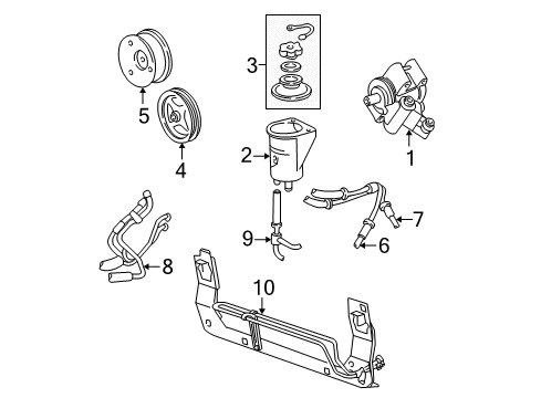 2001 Ford Mustang Belts & Pulleys Serpentine Tensioner Diagram for F4SZ-6B209-B