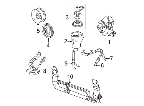 1999 Ford Mustang Belts & Pulleys Serpentine Idler Pulley Diagram for E9SZ-8678-C