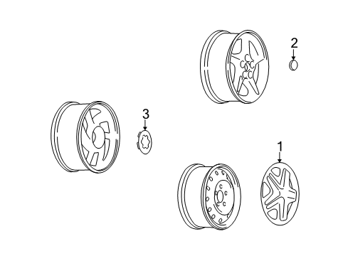 2000 Pontiac Bonneville Wheel Covers & Trim Wheel Trim CAP Diagram for 9592965