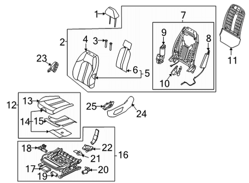 2021 Hyundai Sonata Driver Seat Components Pad Assembly-Front Seat Cushion, LH Diagram for 88150-L1150