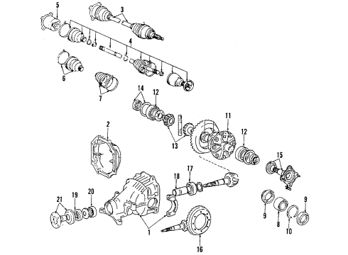 1989 Toyota Celica Rear Axle, Axle Shafts & Joints, Differential, Drive Axles, Propeller Shaft CV Joint Boot Kit Diagram for 04437-20020