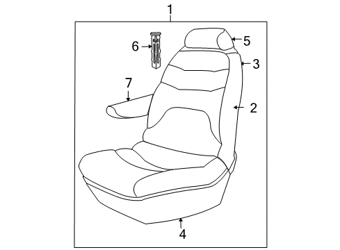 2007 Dodge Grand Caravan Front Seat Components Front Seat Cushion Diagram for ZA381J3AA