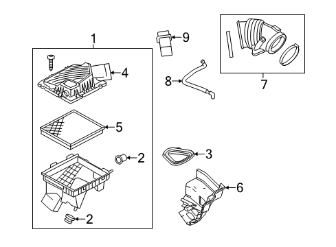 2015 Chevrolet Impala Air Intake Outlet Tube Diagram for 22985660