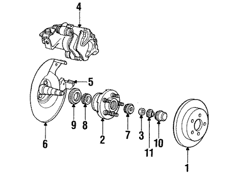 1991 Chrysler New Yorker Brake Components Shoe Kit Diagram for 4728870