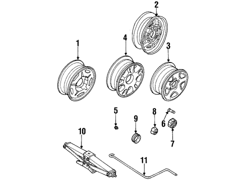 2002 Kia Sportage Wheels, Covers & Trim Jack-PANTOGRAPH Diagram for 0K01A37790F