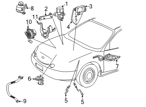 2004 Ford Taurus A.I.R. System Air Injection Reactor Pump Diagram for F5DZ-9A486-D
