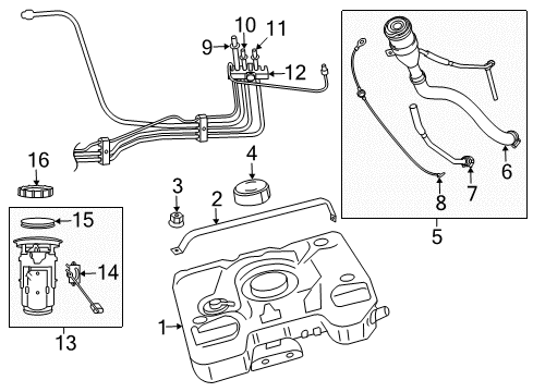 2017 Dodge Viper Fuel System Components Retainer Diagram for 6034645