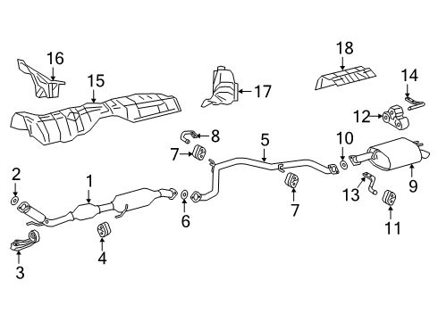 2021 Lexus ES250 Exhaust Components Intermed Pipe Diagram for 17420-F0100