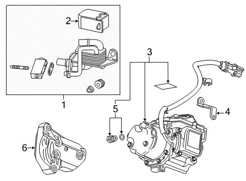2013 Chevrolet Volt A/C Condenser, Compressor & Lines Compressor Brace Diagram for 55576755