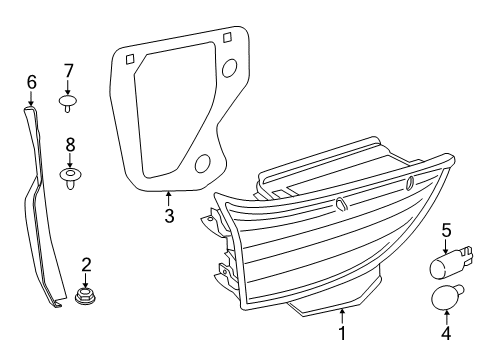 2017 BMW 535i GT xDrive Bulbs Rear Light In Trunk Lid, Right Diagram for 63217306168