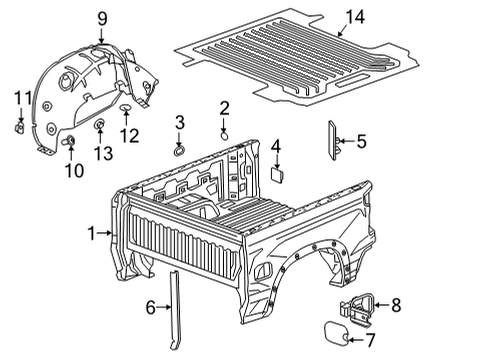 2022 Chevrolet Silverado 2500 HD Pick Up Box Housing Diagram for 84749791