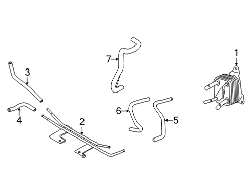 2020 Nissan Sentra Trans Oil Cooler Hose-Oil Cooler Diagram for 21634-6LA0C