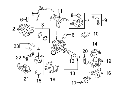 2009 Ford F-250 Super Duty Air Inlet Controls Turbocharger Diagram for 8C3Z-6K682-AARM