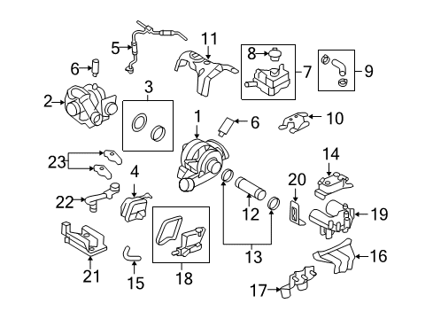 2009 Ford F-250 Super Duty Air Inlet Controls Hose Bracket Diagram for 8C3Z-9C131-A