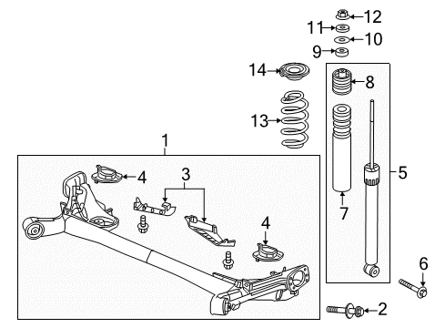 2015 Honda Fit Rear Suspension Spring, Rear Diagram for 52441-T5R-A03