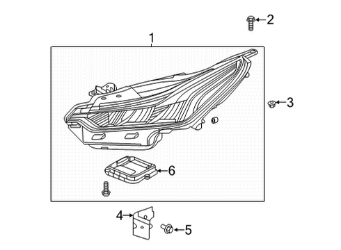 2020 Cadillac CT5 Headlamp Components Composite Assembly Diagram for 84861521